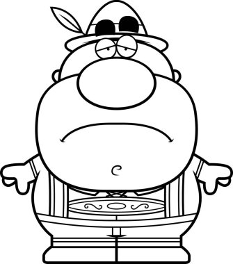 Çizgi film şortlarla adam üzgün