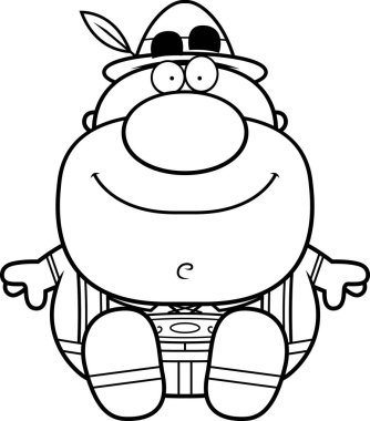 Çizgi film şortlarla adam Sit