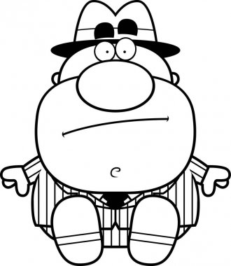 Çizgi film gangster oturma