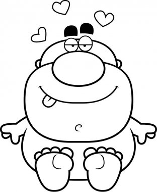 Çizgi film çıplak adam oturma