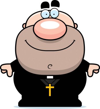 Mutlu karikatür rahip