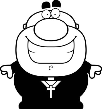 Çizgi film rahip gülümseyen