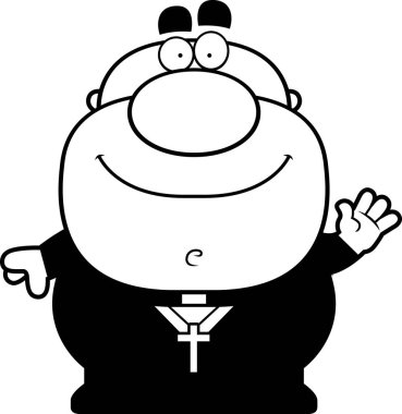 Çizgi film rahip sallayarak