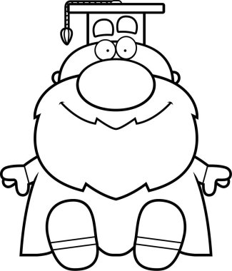 Çizgi film Profesör oturma