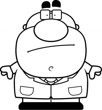 Çizgi film bilim adamı bıkkın