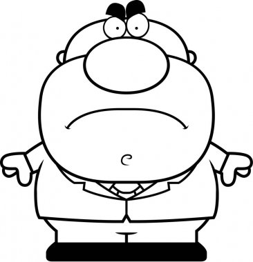 Deli çizgi film işadamı