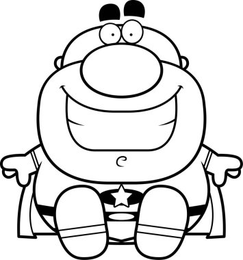 Çizgi film süper kahraman oturma