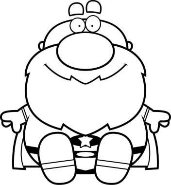 Çizgi film süper kahraman oturma