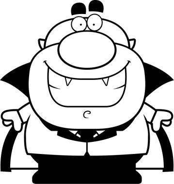 Gülümseyen karikatür vampir