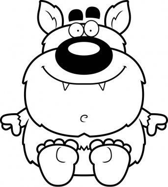 Çizgi film kurt adam oturma