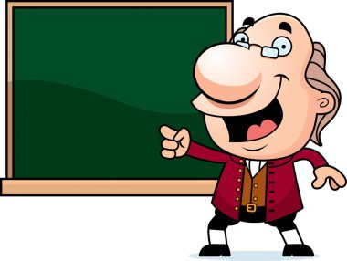 Çizgi film Ben Franklin kara tahta