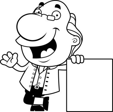 Ben Franklin işareti karikatür