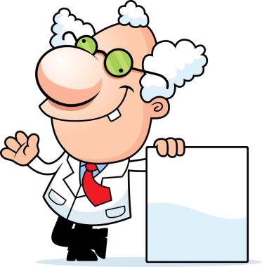 Çizgi film çılgın bilim adamı işaret