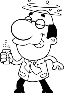 Çizgi film bilim adamı içme