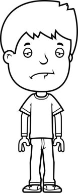 üzgün genç çocuk