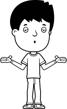 Genç çocuk omuz silkme