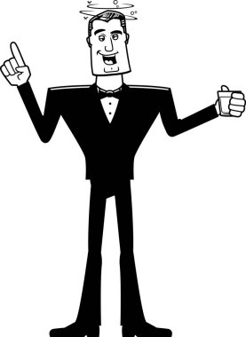 Sarhoş karikatür casus smokin