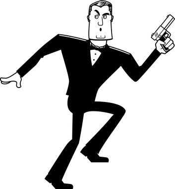 Smokin gizlice içinde karikatür casus