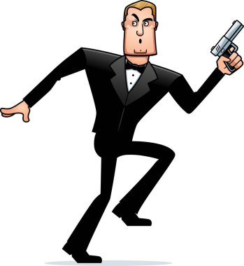 Smokin gizlice içinde karikatür casus