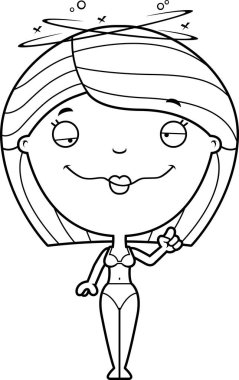 Sarhoş karikatür kadın Bikini