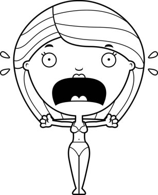 Korkmuş karikatür kadın Bikini