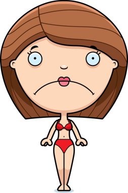 Üzgün çizgi film kadın Bikini