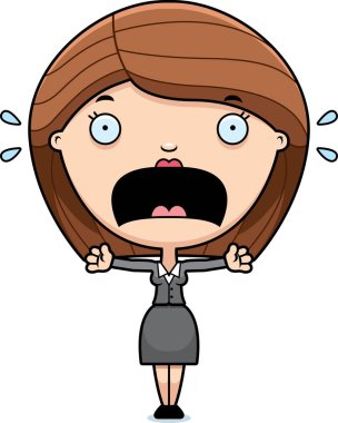 Korkmuş çizgi film iş kadını