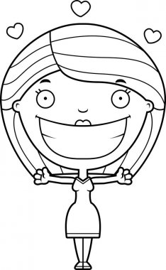 Çizgi film kadın kucaklama