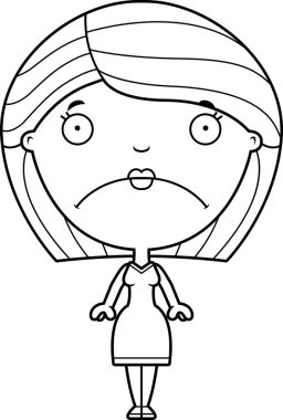 kadın üzgün çizgi film