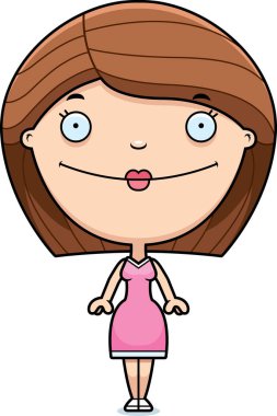 mutlu karikatür kadın