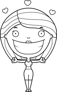 Çizgi film Fitness kadın kucaklama