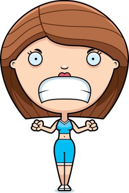 Kızgın çizgi film Fitness kadın