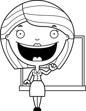 Çizgi film öğretmen sallayarak