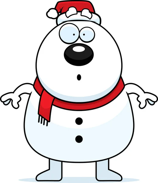 Zaskoczony kreskówka Snowman Santa — Wektor stockowy