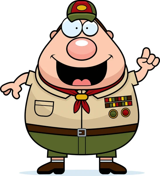 Cartoon Scoutmaster Idea — Stock Vector