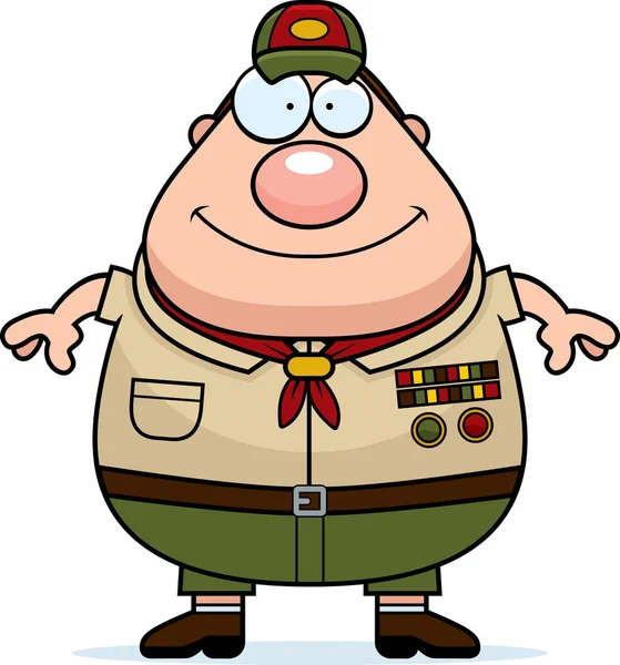 Selamat Cartoon Scoutmaster - Stok Vektor