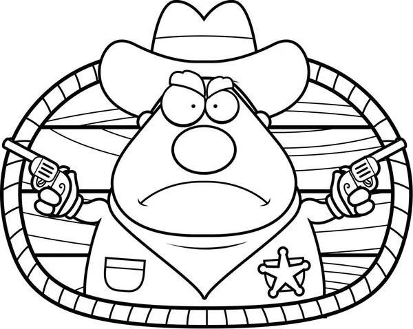 Icône de shérif de bande dessinée — Image vectorielle