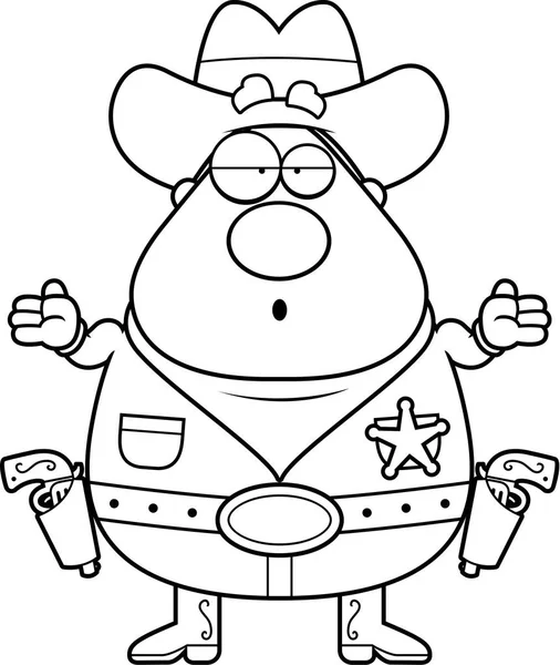 Cartoon Sheriff verward — Stockvector