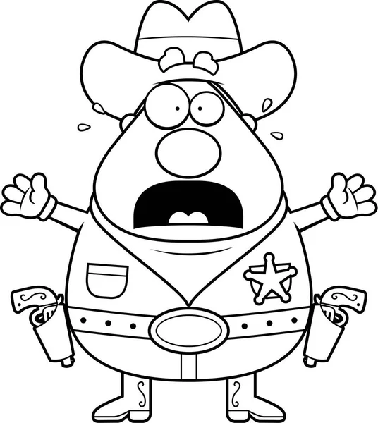 Sheriff asustado de dibujos animados — Vector de stock