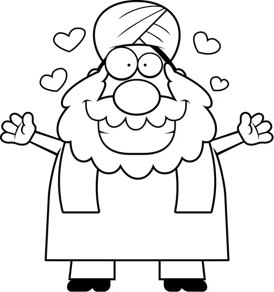 Dessin animé étreinte sikh — Image vectorielle