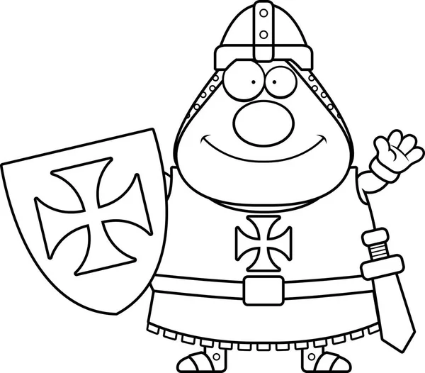 Kreslený Templar mává — Stockový vektor