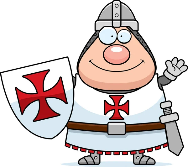 Kreslený Templar mává — Stockový vektor