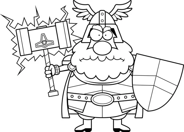 Angry Cartoon Thor — Stock Vector