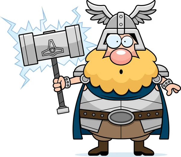Surpreendido Cartoon Thor —  Vetores de Stock