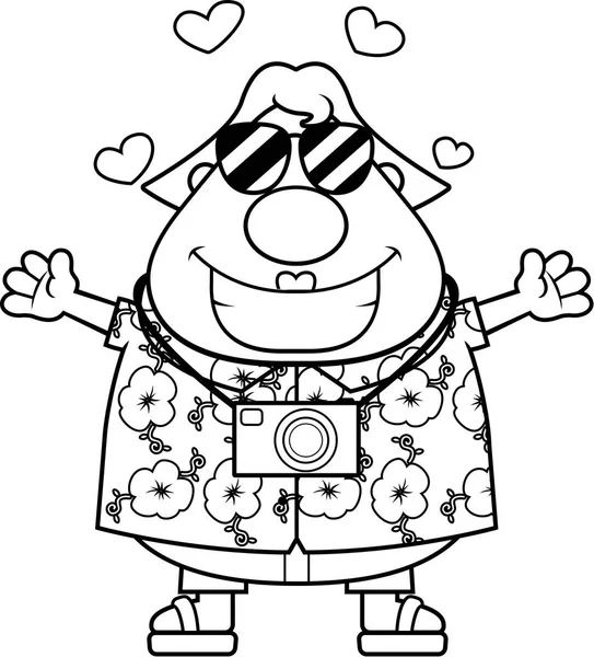 Çizgi film turist kucaklama