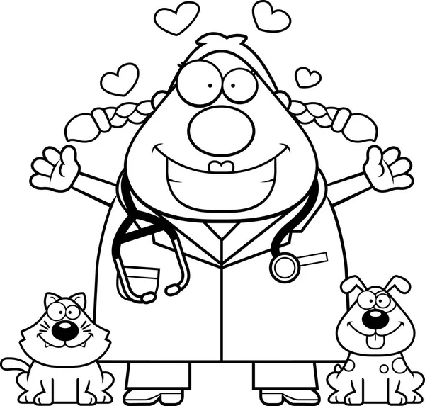 Karikatür hayvan hastalıklarıyla ilgili kucaklama