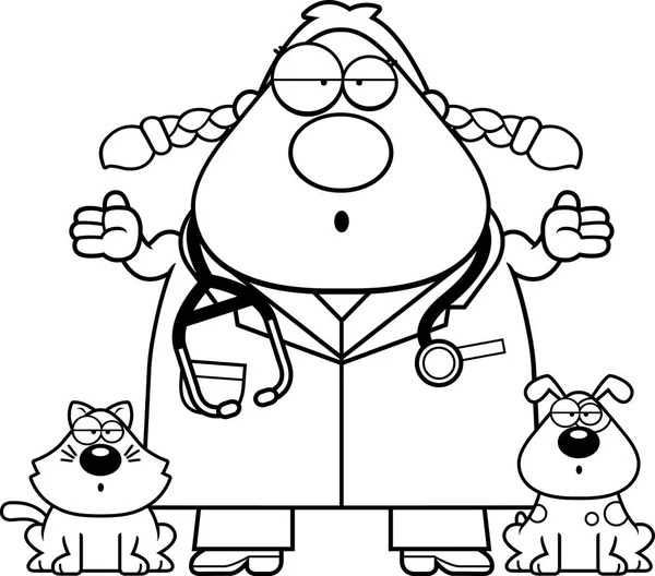 Zmatená karikatura veterinární lékař — Stockový vektor