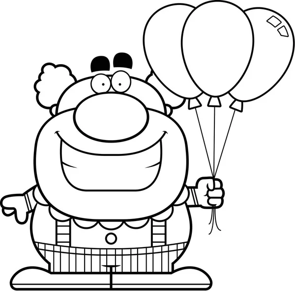 Γελοιογραφία κλόουν μπαλόνια — Διανυσματικό Αρχείο