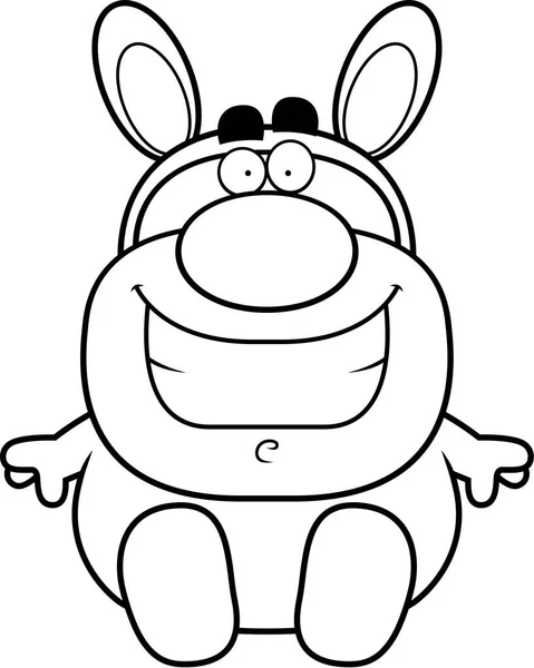 Conejo de Pascua sentado — Vector de stock