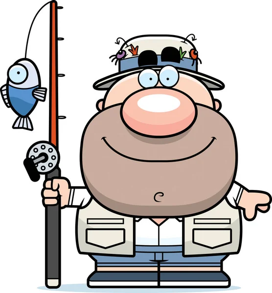 Mutlu karikatür balıkçı